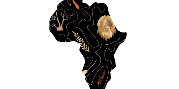 #7517 Black African map isolated on a transparent background